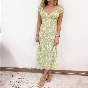 Lush green floral midi dress